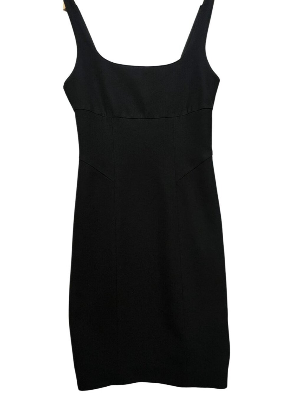 Diane Von Furstenberg Women's Sheath Dress Sleeveless Stretch Size 4 Black Solid